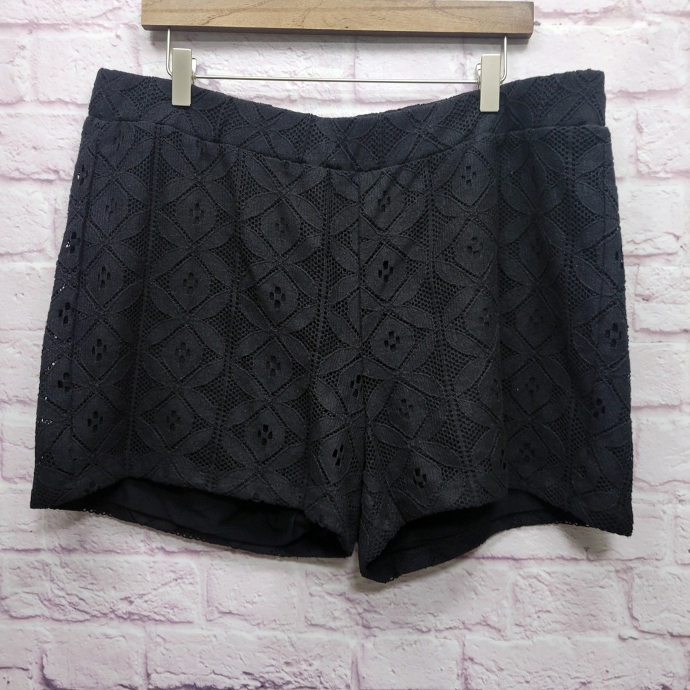 Y2K One 5 One Black Lace Overlay Shorts‎ Womens XL Grunge Dark Fairy Coquette